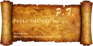 Peltz Tétény névjegykártya